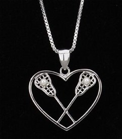 HP-1 - sterling silver lacrosse heart charm