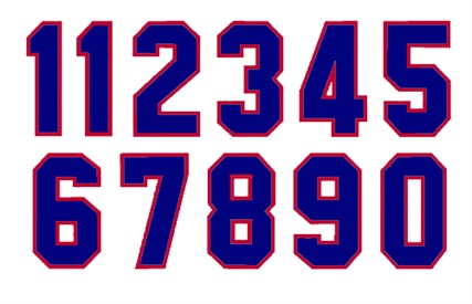  1 color Die Cut Number Decals