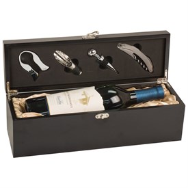 Matte Black Finish Single Wine Box with Tools